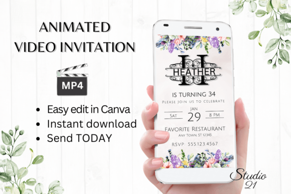 Birthday Invitation (Monogram Letter H): A Modern Animated Template for Instant Celebration Planning