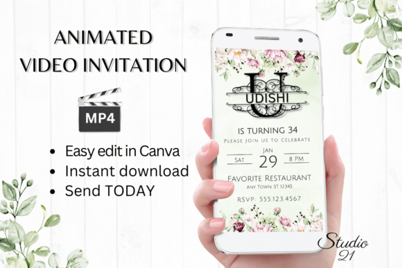 Birthday Invitation (Monogram Letter U): A Modern Touch for Digital Celebrations