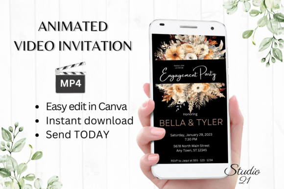 Effortless Autumn Invites: The Fall Engagement Party W1167