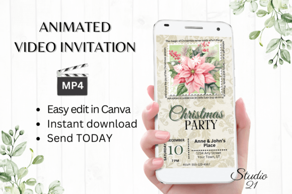 Elegant Christmas Invitation W/Animation: A Festive Design Asset