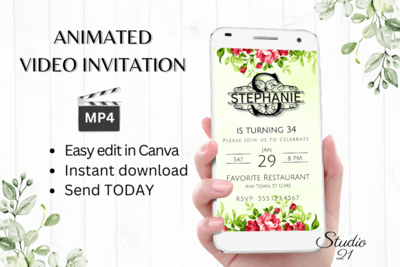 Elegant Monogram Letter S: Your Animated Birthday Invite