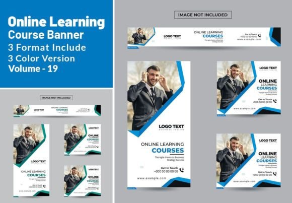 Elevate Your Digital Classroom: The Online Courses Banner Design V-19
