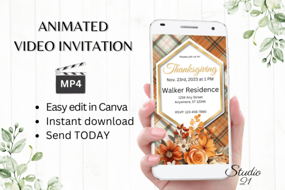 Instant Thanksgiving Invitations: Your Animated Digital Template