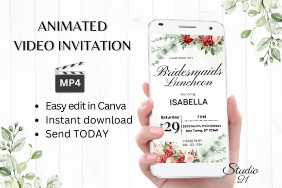 Red Roses Bridesmaid Luncheon W4442BL